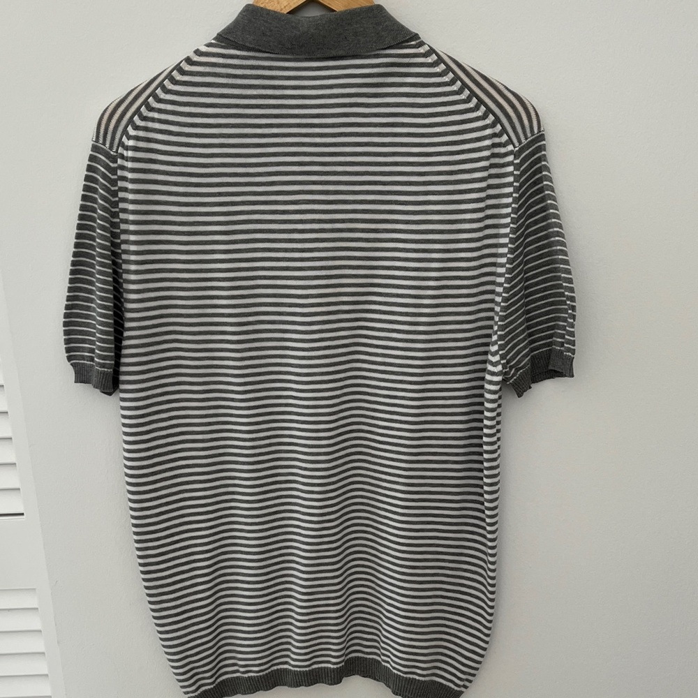 Men's Striped Polo Shirt - Gray - Picture 3 of 4